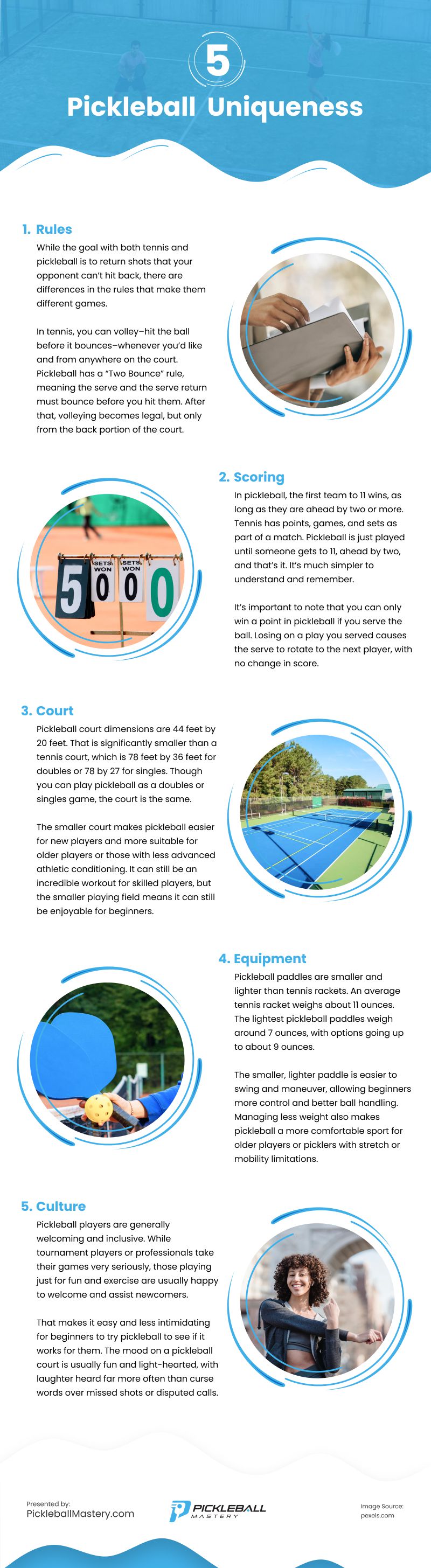 5 Pickleball Uniqueness Infographic