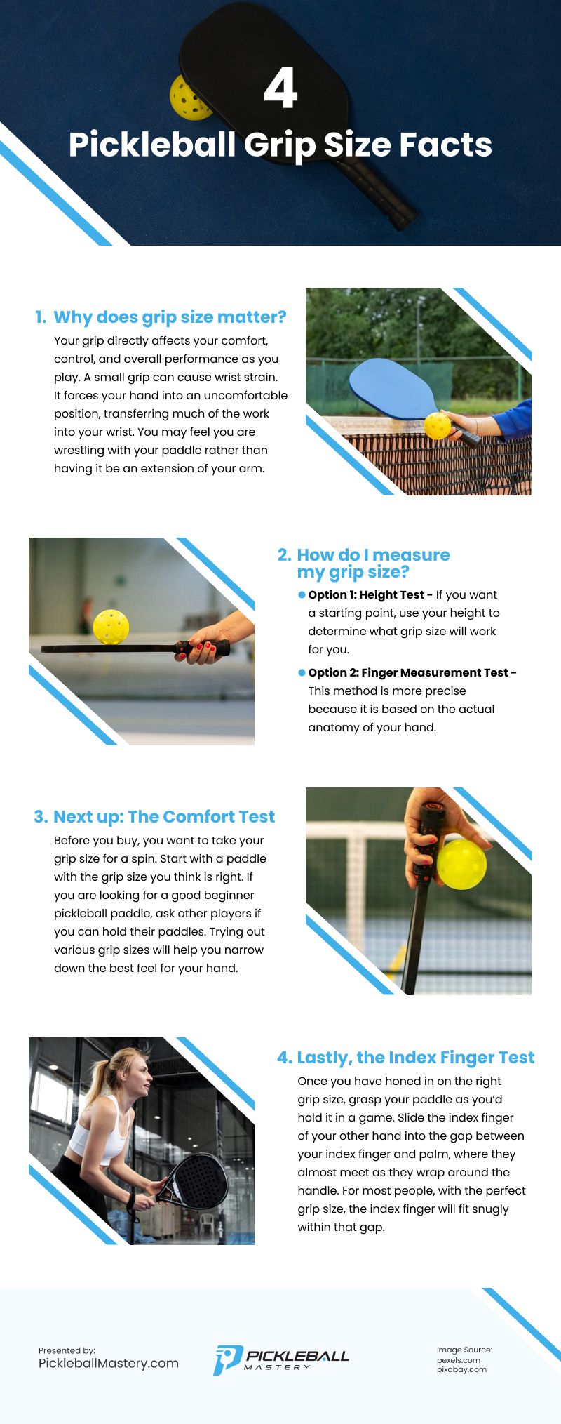 4 Pickleball Grip Size Facts Infographic